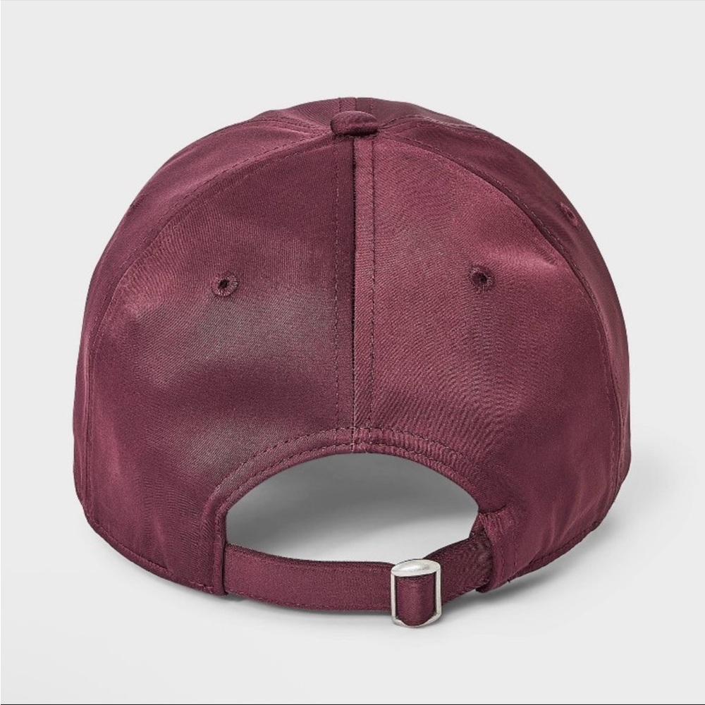 Universal thread Satin Baseball Hat Burgundy Purp… - image 3